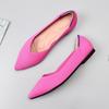 Women Shoes Spring Summer Autumn New Leopard Print Solid Color Ballet Flats Knitted Comfortable Pointed Shoes Flat Footware Plus Size
