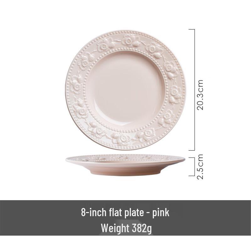 Wuhe Strawberry Embossed Ceramic Deep Plates