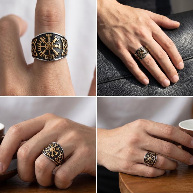 Stainless Steel Larger Viking Rings for Men Punk Vintage Finger Anillos Gifts Biker Party Jewelry Women’s Ring