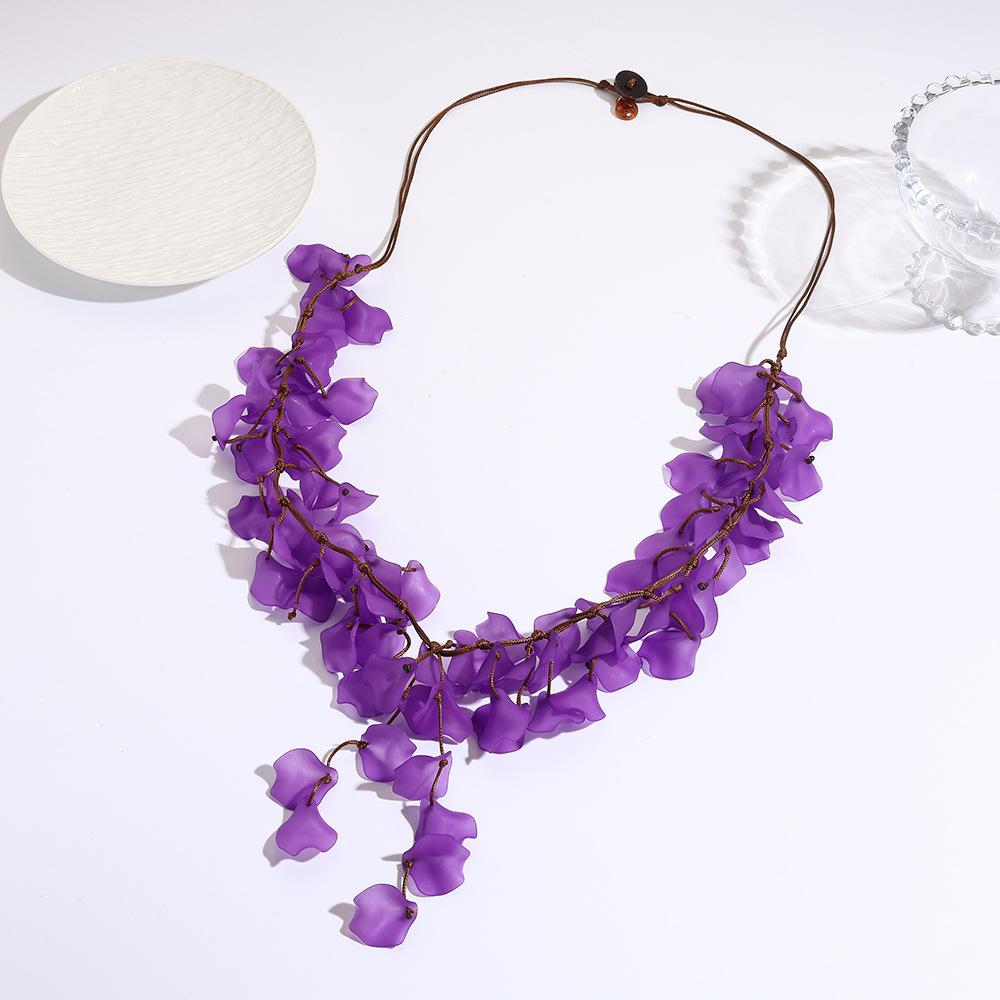 

Ожерелье Core Blue Acrylic Summer Seaside Spicy Girl, Женское, High End, Нишевый дизайн, Новые простые украшения фиолетовый
