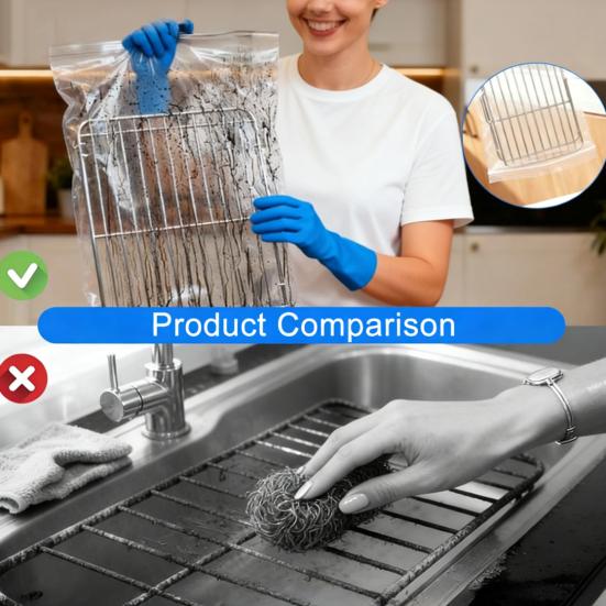 Oven Rack Cleaning Bags Transparent PE Reusable Leak-Proof Hands-Free Deep Cleaning Oven Racks Grease Remover Bag