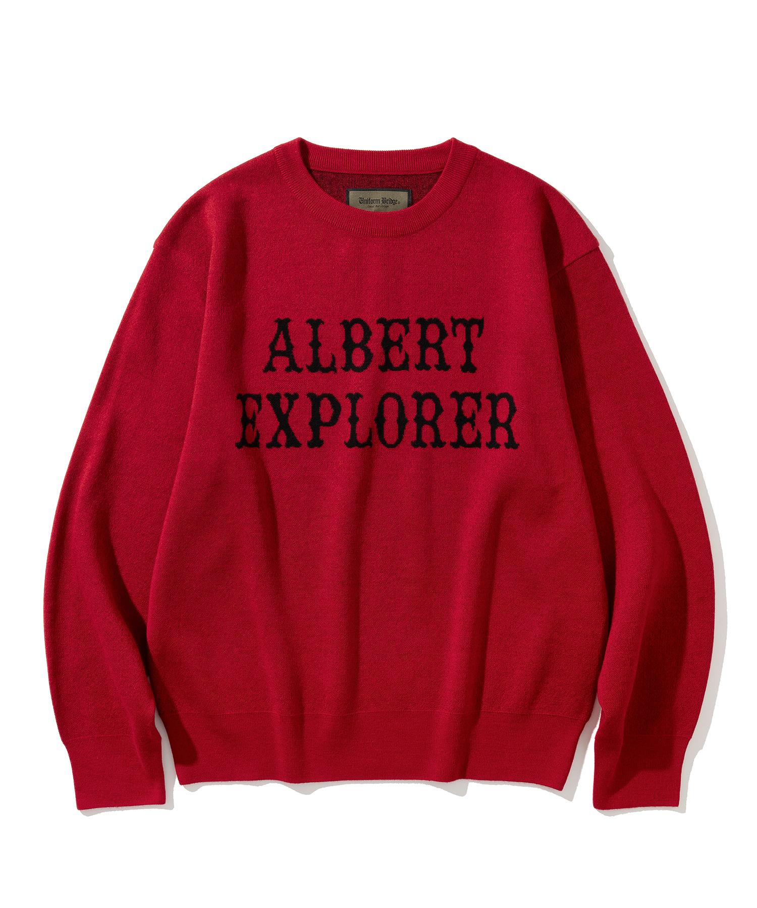 Uniform Bridge Ae Logo Crew Neck Knit Red L