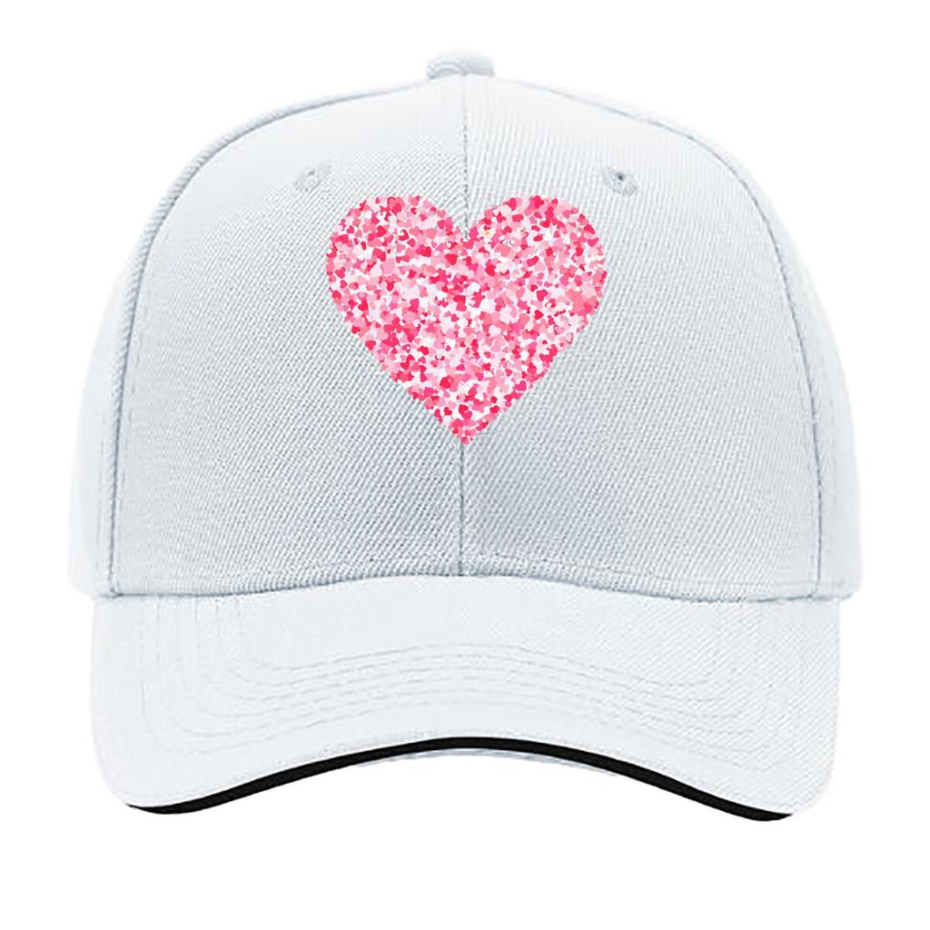 Pink Heart Collage RoUnisextic Love Valentine Graphic Sandwich Baseball Cap Unisex Women Sun Cap Outdoor Workouts Hat