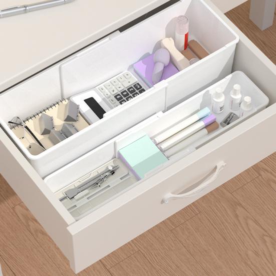 Telescopic Storage Box Drawer Organizer Large Capacity Smooth Edge Retractable Design Space-Saving Tableware