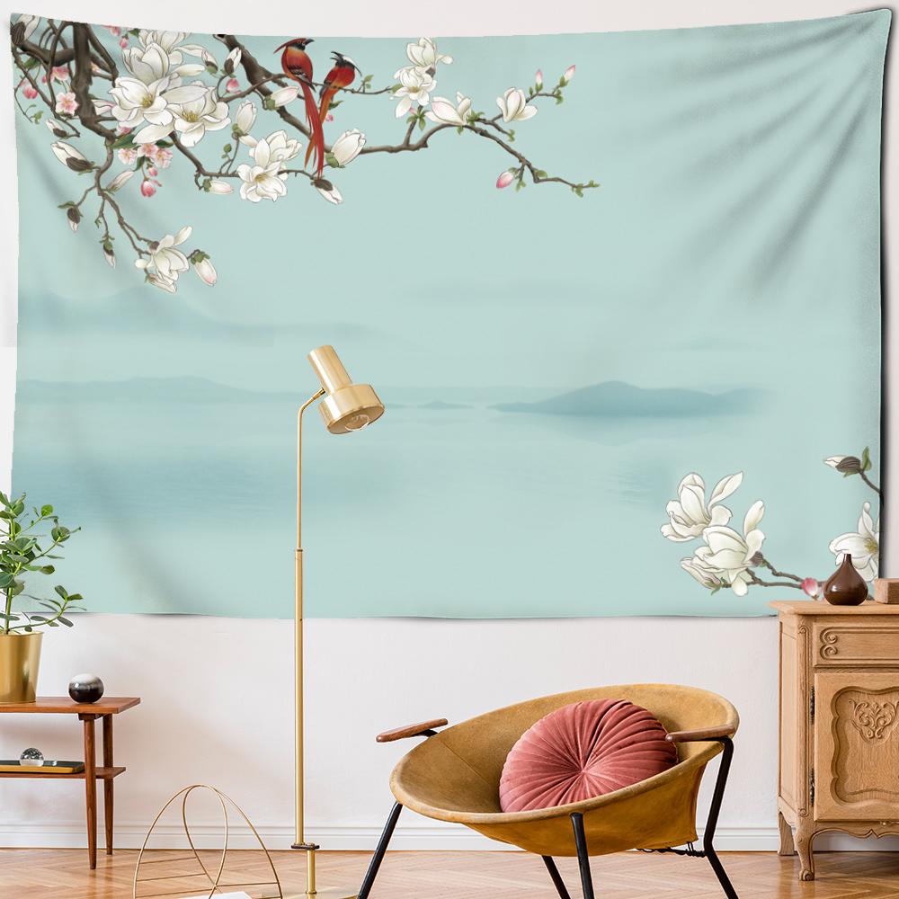 Tapiserie cu flori bogate Bujor ecran model suspendat pe perete stil simplu boem hippie vrăjitorie TAPIZ Artă decor dormitor