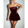 Strapless Backless Sexy Mini Dress Women Fashion With Zipper Off-shoulder Sleeveless A-line Bodycon Club Party Dress