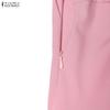 ZANZEA Damen Freizeit Rundhals Sommer Ärmellos Elegant Langes Kleid