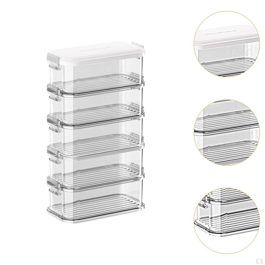 Snack Box Fridge Organizer Bin with Lid Practical Food Fresh Refrigerator Storage for