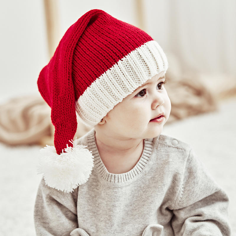 Cute Women Winter Hat Christmas Family Kids Adults Santa's Knit Soft Beanie Skull Cap for Christmas Party Supply