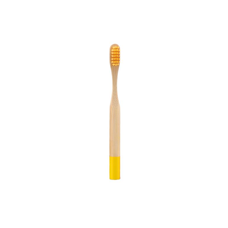 Custom Color Paint Round Handle Kids Soft Eco Degradable BPA Free Bamboo Handle Bamboo Toothbrush