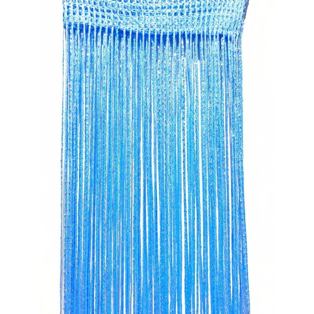 Silver Line Line Curtains Thread Curtain  for Home Living Room Cafe interior Decorations Valance