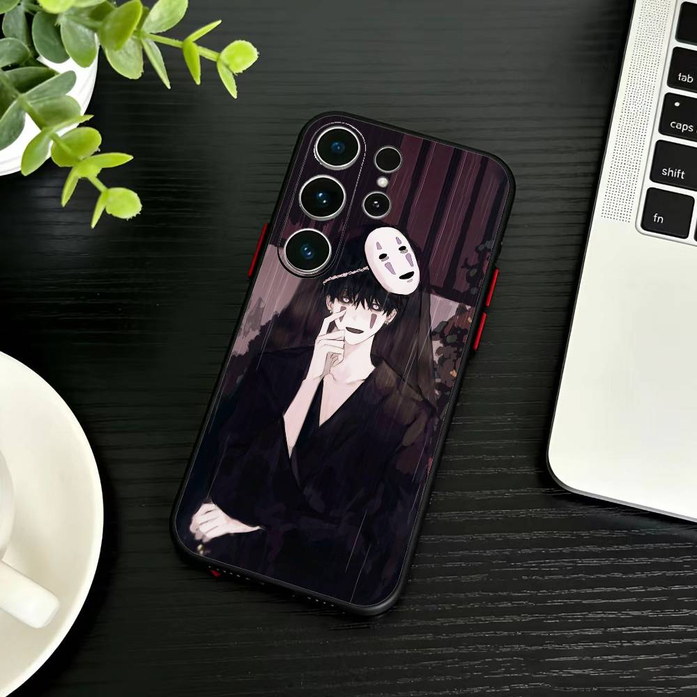 

Cartoon T-Kaonashi-ES Phone Case For Samsung S26,S25,S24,S23,S22,S30,S21,Ultra,Plus,FE 5G Black Soft Cover Samsung S23ULTRA5G