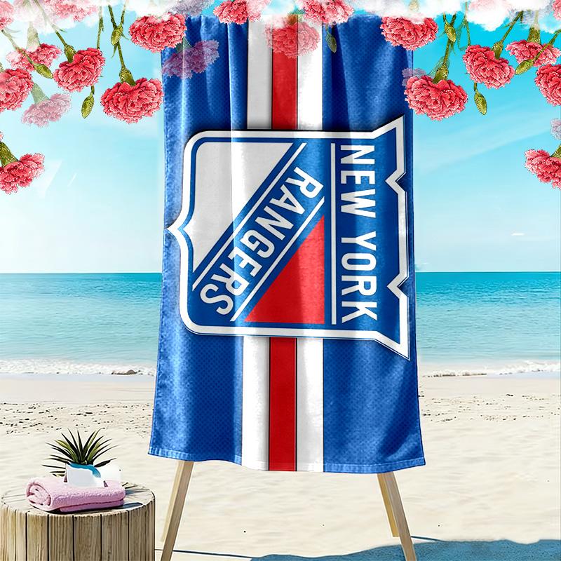 New York Rangers Print Beach Towel, Large Soft Quick Dry Towel for Beach Camping Swimming