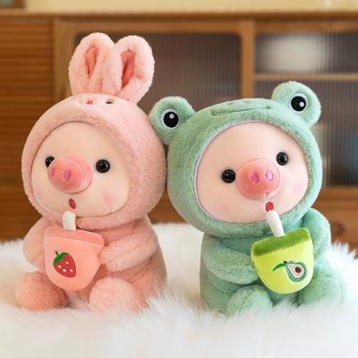 Ins Milchtee Schwein Puppe niedliche Puppe Geschenk für Mädchen Schlafpuppe Kinder Schwein Plüschtier