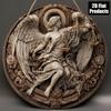 Rustic Justice Angel Round Metal Wall Art 8x8in Farmhouse Home Decor Living Room Bedroom Kitchen Bathroom Tin Sign