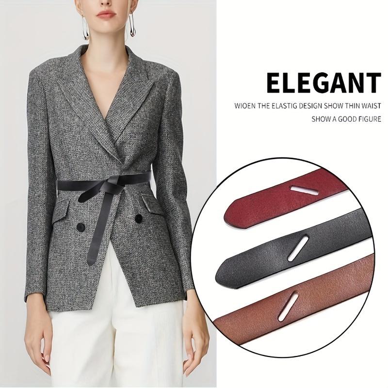 Ekte Skinn Midjebelte Kvinner Knutebelter Justerbart Stretchbelte Cinch Midjebånd