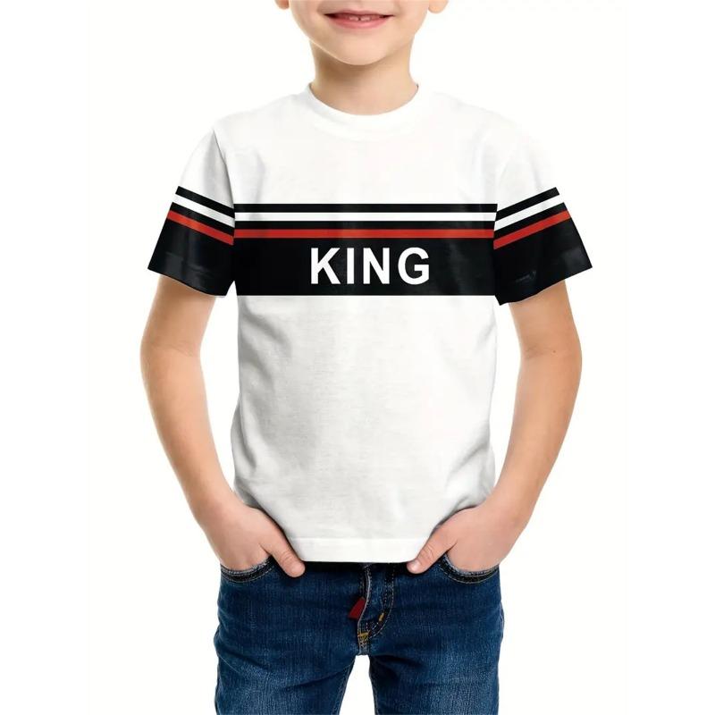Striped Simplicity 3d Print Tee Shirt Kids Boys Clothes Short Sleeve Casual Children's Clothing Fashion T Shirt For Boys
