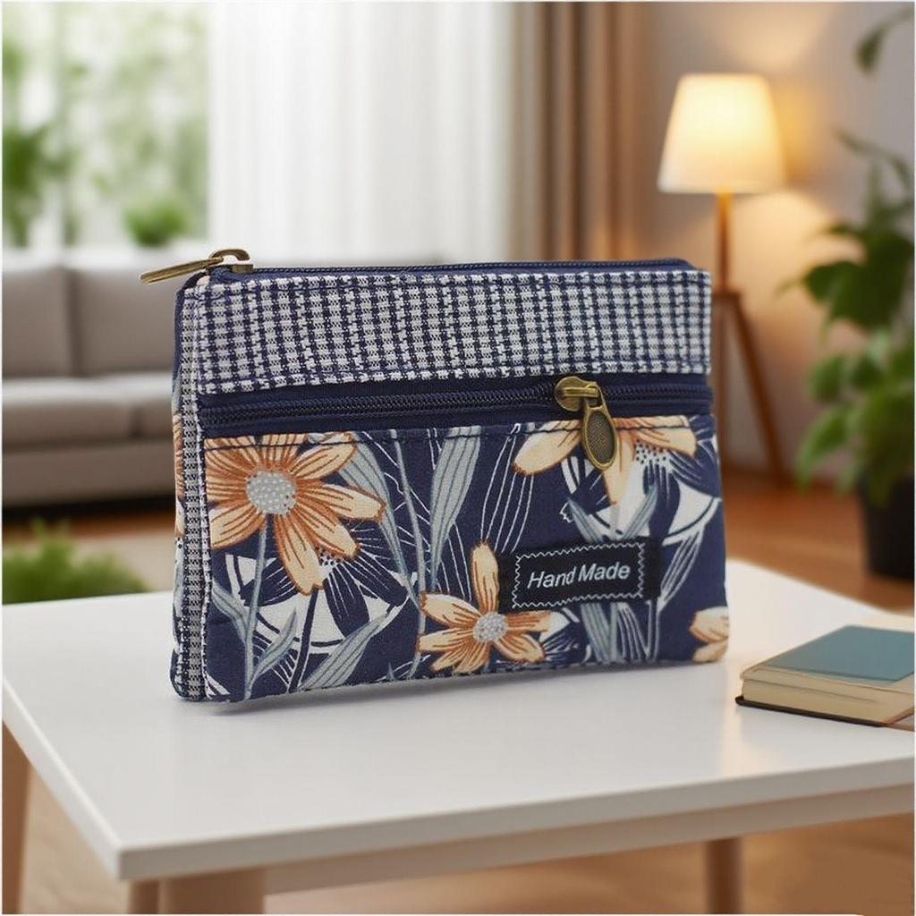 Nine-Color Multi-Layer Cotton Flower Coin Purse - Women's Fashionable 4-Layer Bag