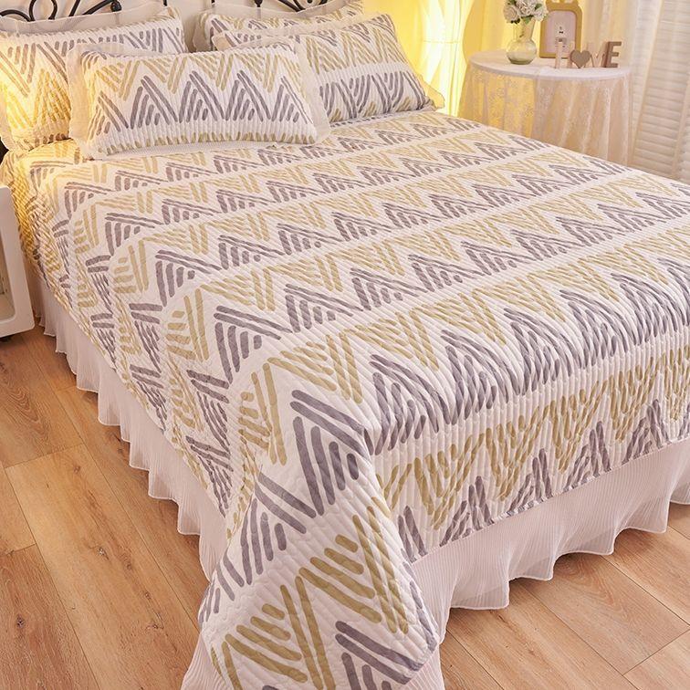 New Washed Cotton Bed Cover Four Season Universal Thick Bed Sheet Single Piece Bed Skirt Bed