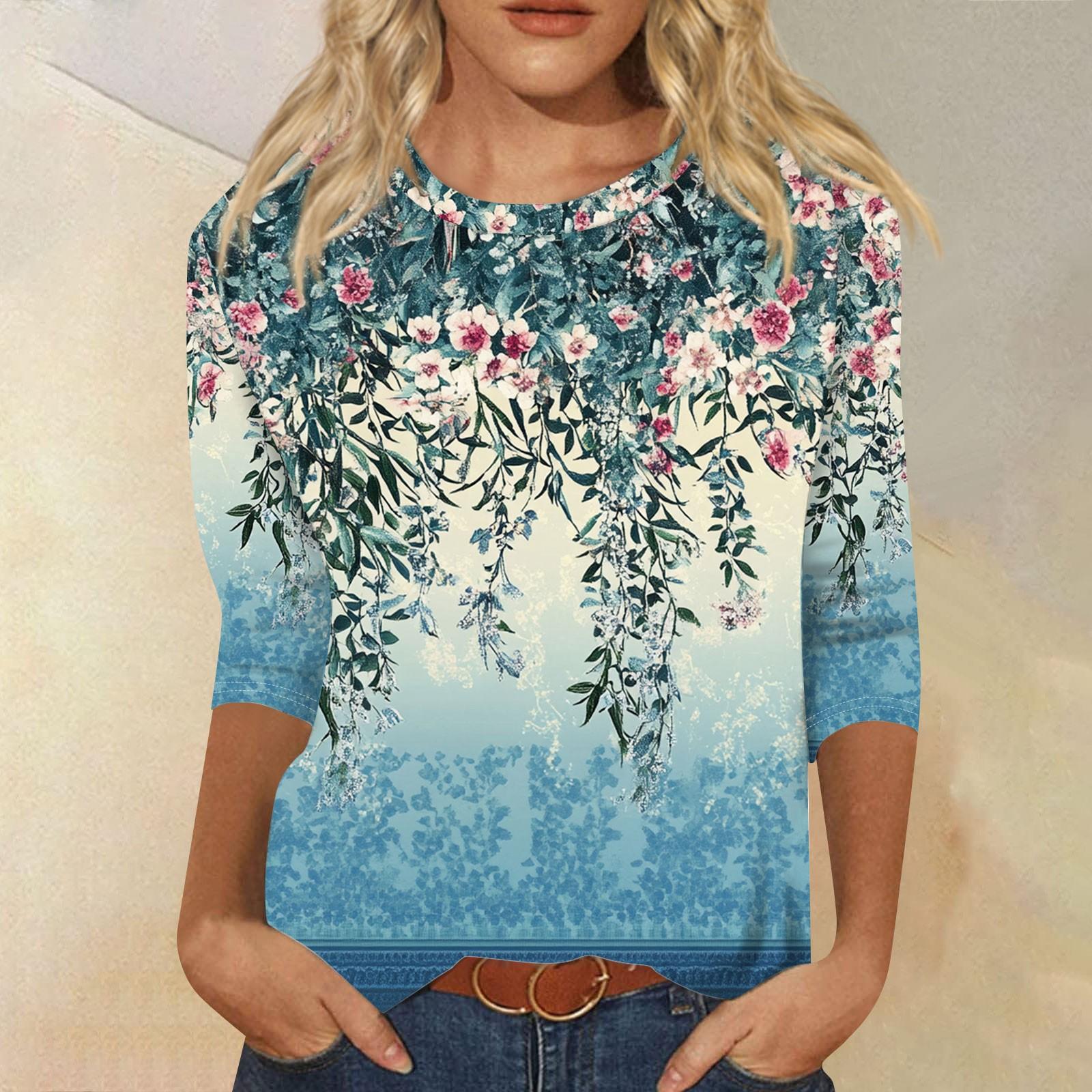 

Женский модный повседневный пуловер с воротником три четверти и принтом XXXL синий