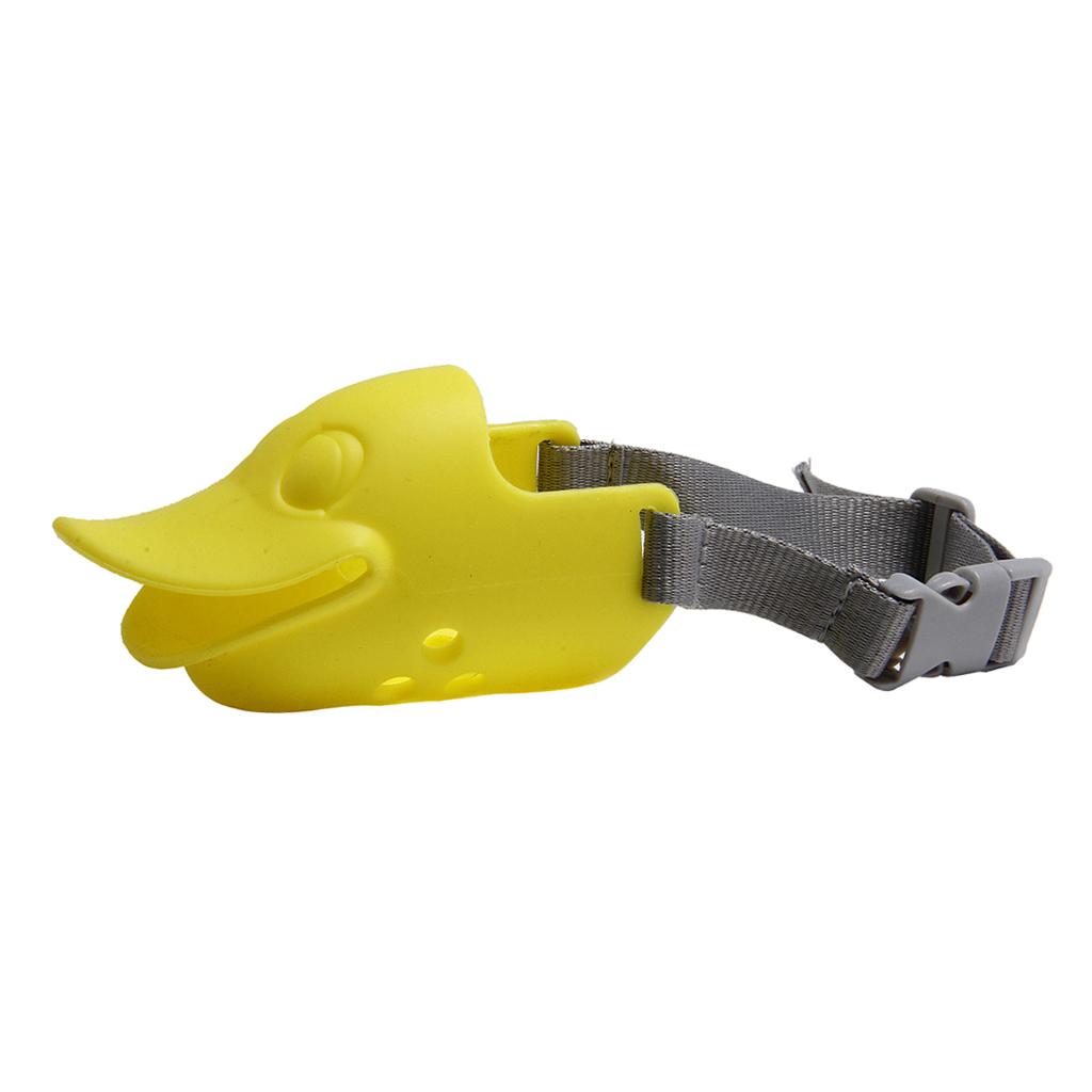 Glow-in-the-Dark Pet Muzzle with Duck Design in Sunny Yellow - Small 2 Pcs