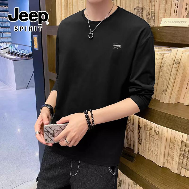 JEEP SPIRIT Men s Loose Fit Heavy Cotton Long Sleeve T-Shirt