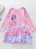 2026 Long Sleeve Girls' One-Piece Swimsuit Skirt Style with CPC Certification for Medium and Large Children