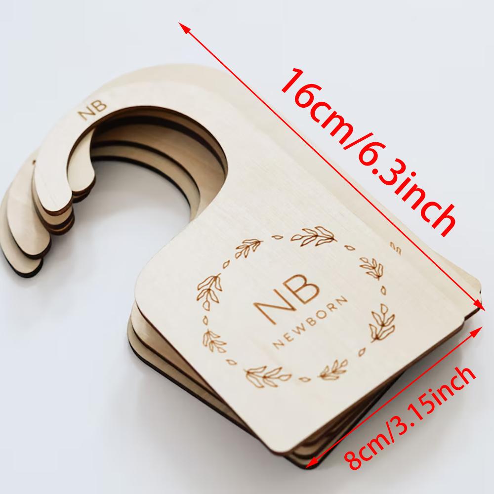 7Piece Wooden Baby Closet Dividers Closet Age Organizer Birch Wood Wardrobe Separators Newborn To 24 Months Home Nursery Clothes