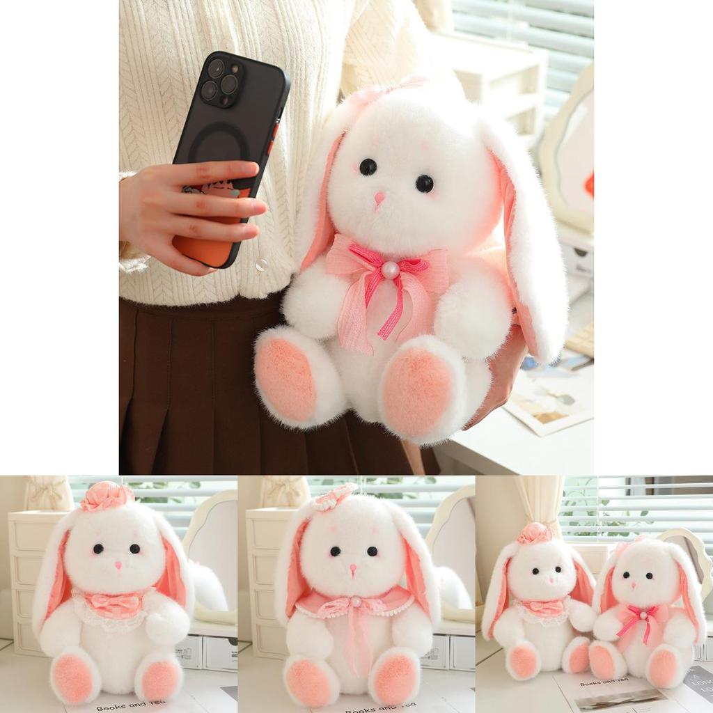 Shawl Bunny Stuffed Animal With Plush Short Hair For Kids Birthday Gift And Decoration