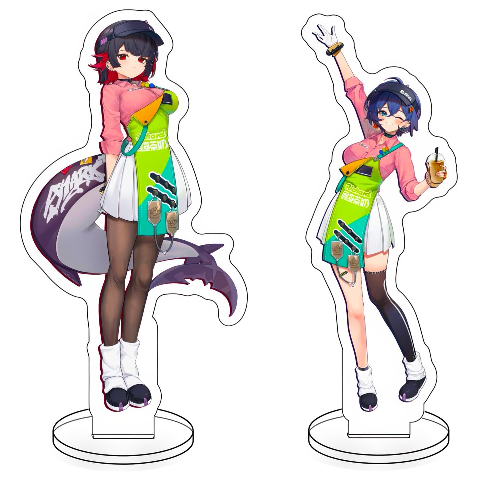 

Zenless Zone Merchandise Acrylic Stand Set of 2 - Eren and Lin, Popular Characters, Protagonist, Zenless Zone Zero ZZZERO GOODS Acrylic Stand