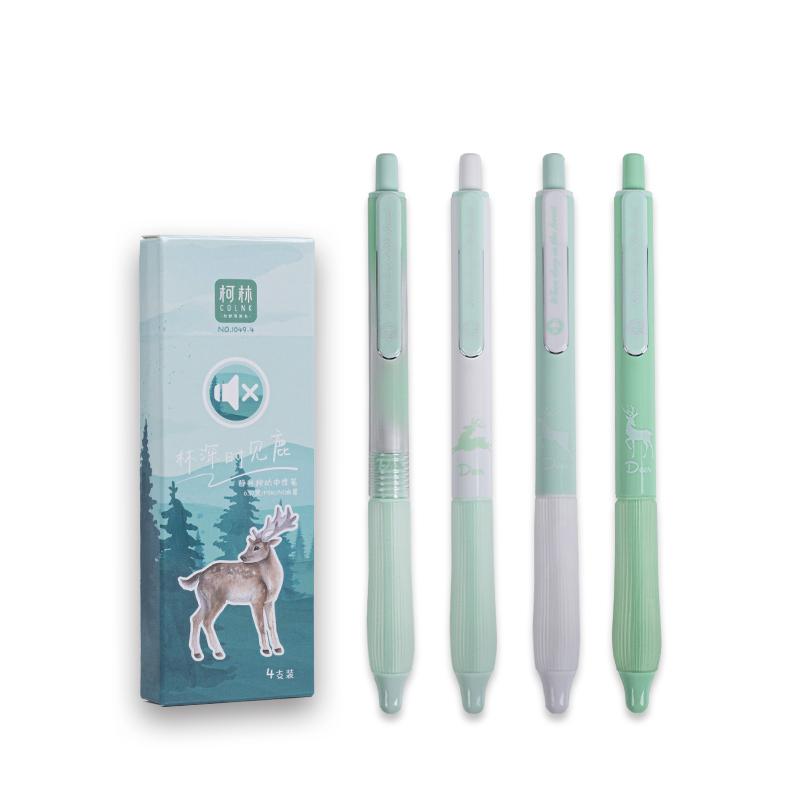 

Набор гелевых ручек Experience Nature, 4 шт., дизайн «Лесной олень» и «Морской кит», бесшумная конструкция, шариковые 0,5 мм, черные чернила