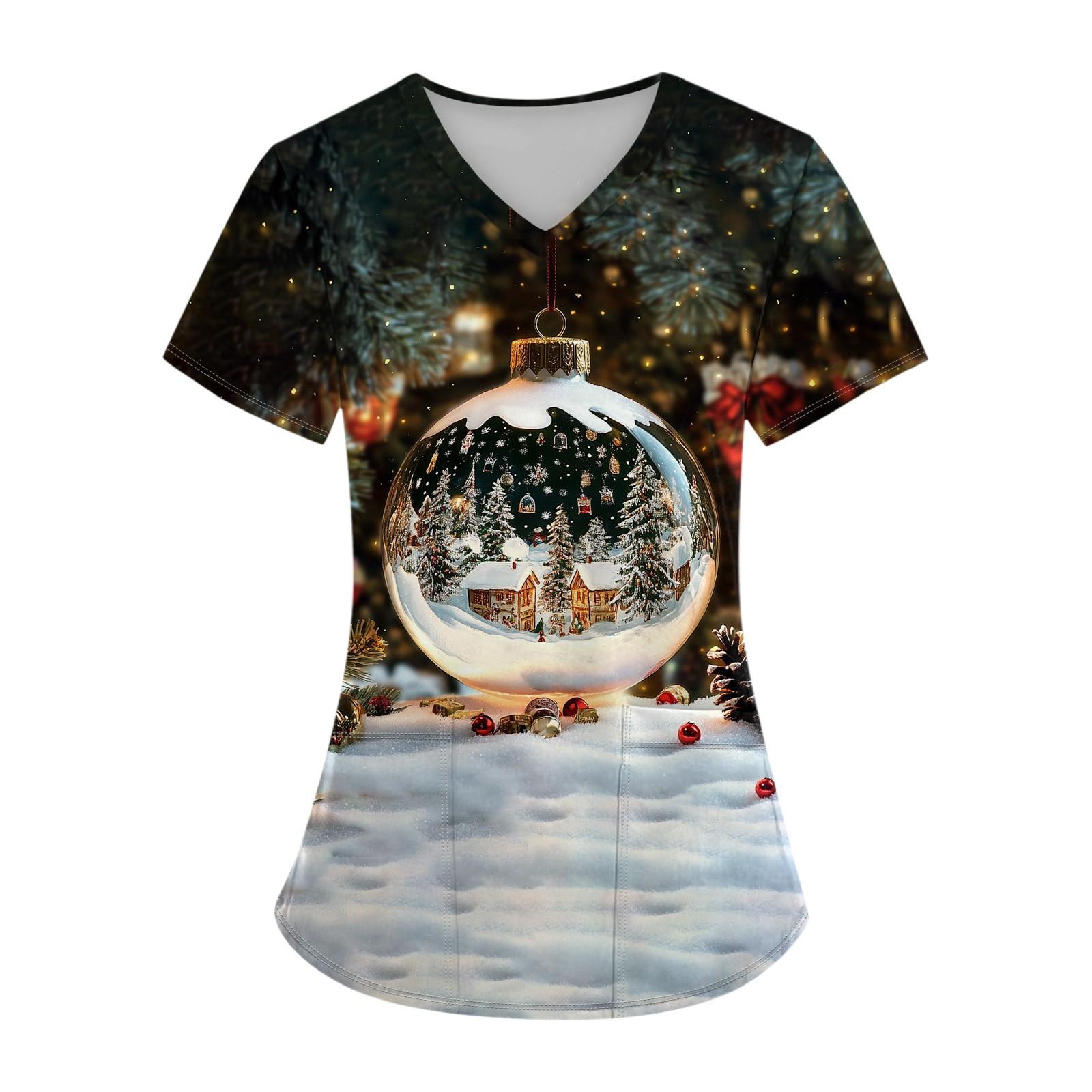 

Женский топ с карманом и коротким рукавом с крестом и V-образным вырезом M