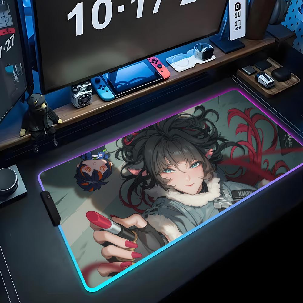 

jane doe Mouse Pad RGB Gaming Mousepad Big LED Pad PC Desk Mat Luminous Mouse Pad Large Keyboard Mats Table Rug With Backlit RGB600x300x3mm