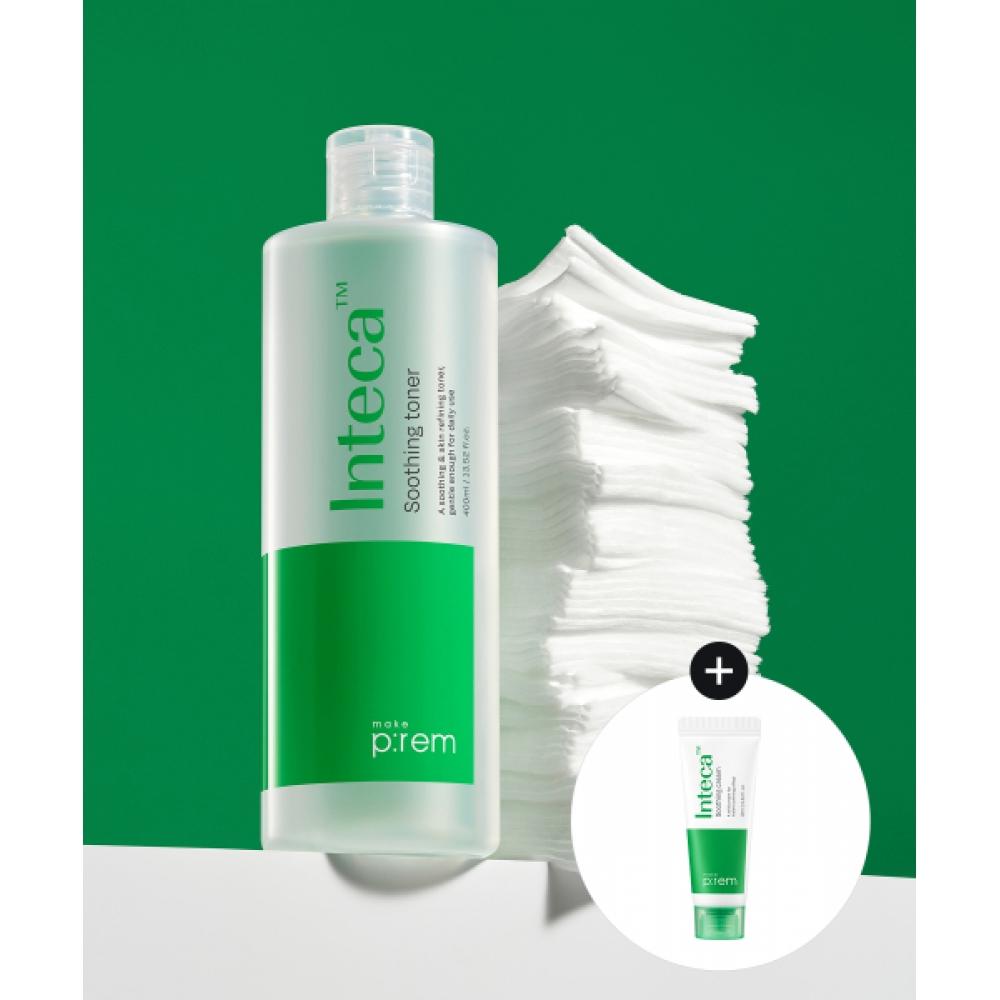 Makeprem [gift] Inteca Soothing Toner 400ml Large Capacity Special Set  + Cotton Pad NONE
