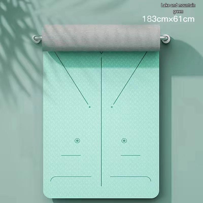 TPE doppelseitige rutschfeste verdickte verbreiterte Yogamatte - Geräuschdämmende Trainingsmatte für den Heimgebrauch (Kleine Mängel)