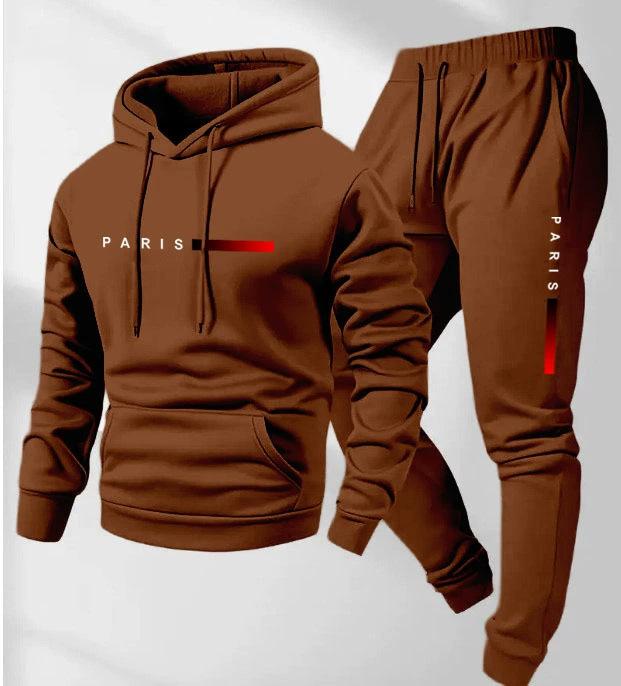 New Men's Pullover Hooded Sweater Printed Logo Letter Loose Sweater Jacket Long Sleeve Trousers Cover