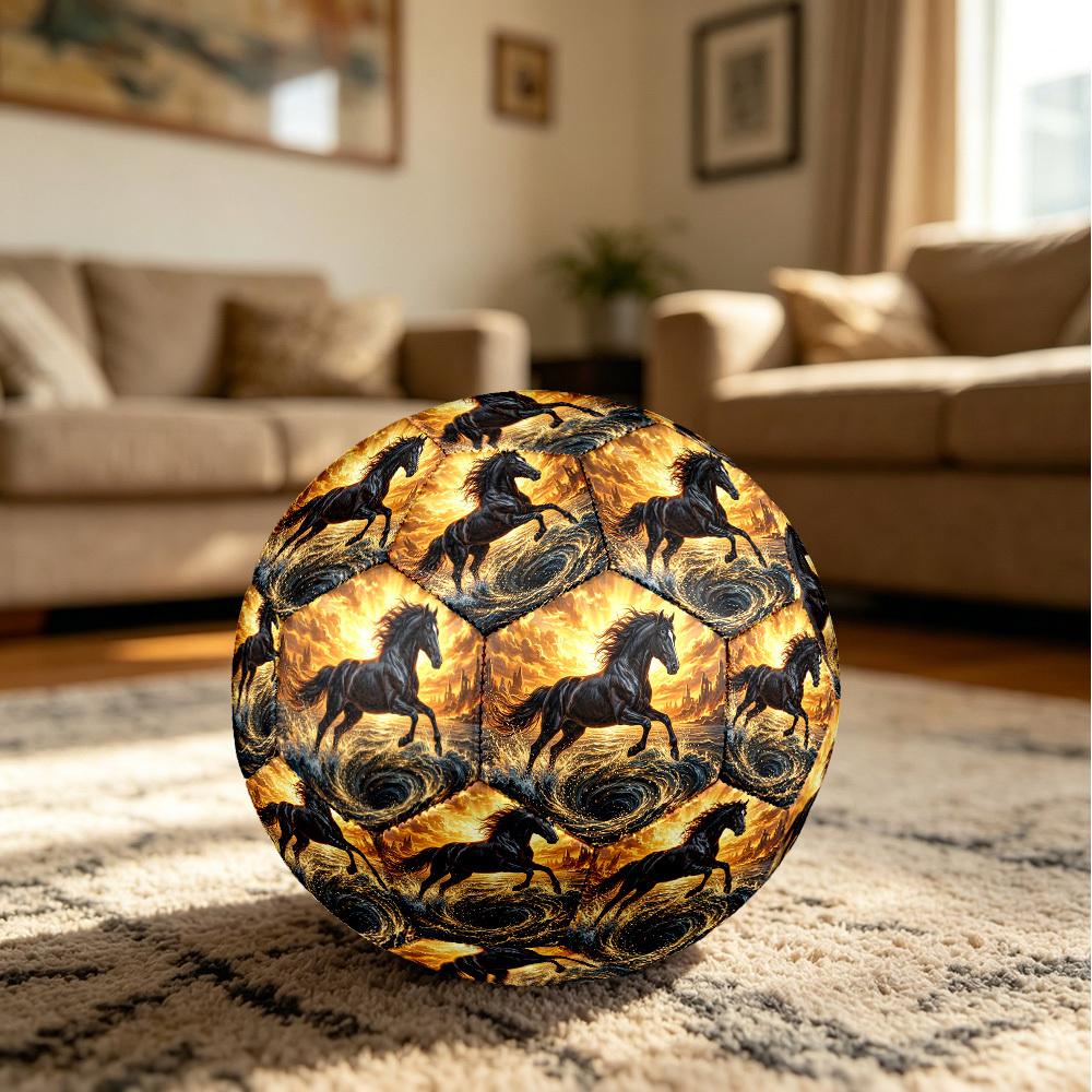 1pc Black Horse Storm Durable Size 5 Soccer Ball Professional Match Training Football Indoor &Outdoor Sports Ball P60183