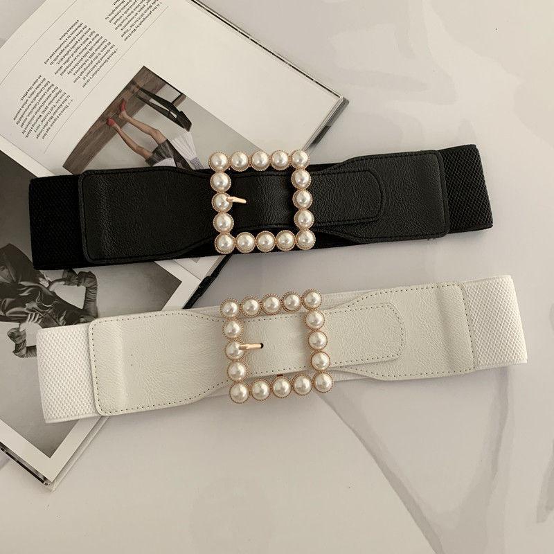 Pearl Sophisticated Wide Waist Accessory For Women Chic Korean Style For Dress Enhancement