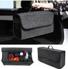 1PC Dark Gray Car Felt Storage Box Car Storage Bag Large Capacity Foldable Felt Storage Box Household Car Interior Accessories