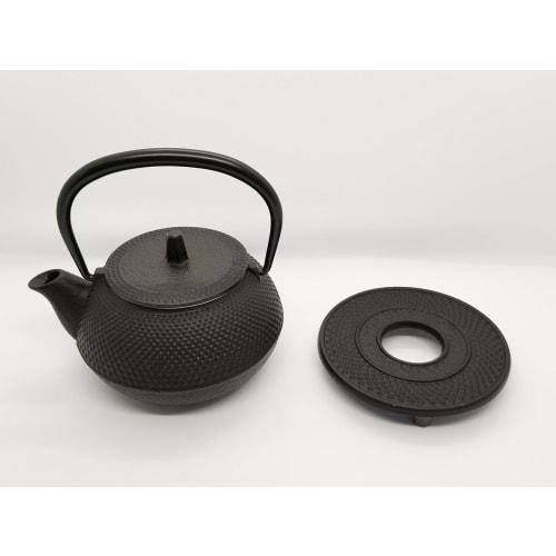 Iwachu Iron Teapot and Teapot Set, 3-Type New Arare Set, Black Finish, 0.32L, No Enamel, Suitable for Direct Heat, Nanbu Ironware, 16105