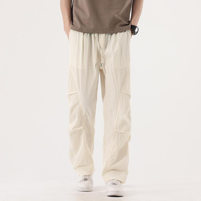 Spring and Autumn New Casual Pants Men's and Women's Couples Mountain Outdoor Men's Drawstring Wide Leg Straight Sports Pants
