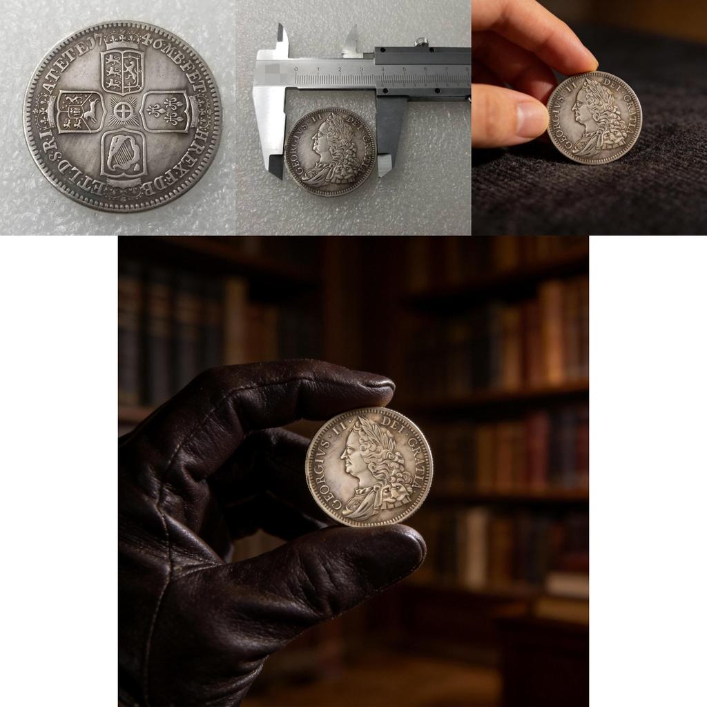 Antique Brass Coin Replica With Silver Plating For Vintage Collectors And Home Decor