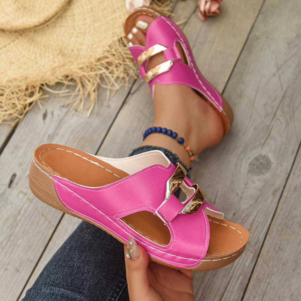 Fashion Summer Wedges Women Slippers Comfortable Anti-slip Slip On Women Shoes Outdoor Fish Mouth Platform Sandals Big Size Slides Women