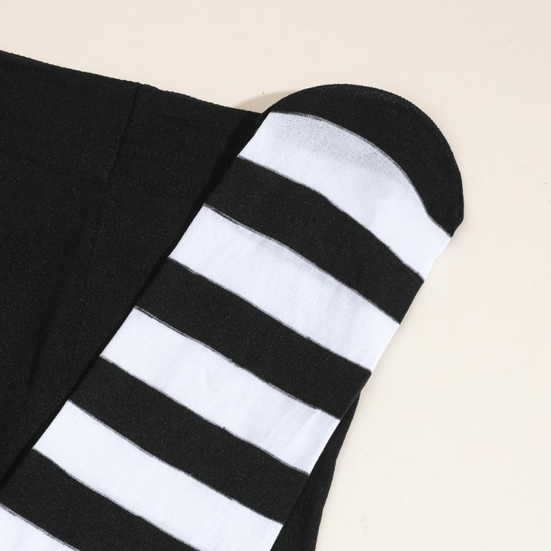 Damen Weihnachten Halloween Gestreifte Strumpfhosen Hoher Bund Vollständig Lange Strumpfhosen Leggings Strümpfe Cosplay Kostüm Zubehör