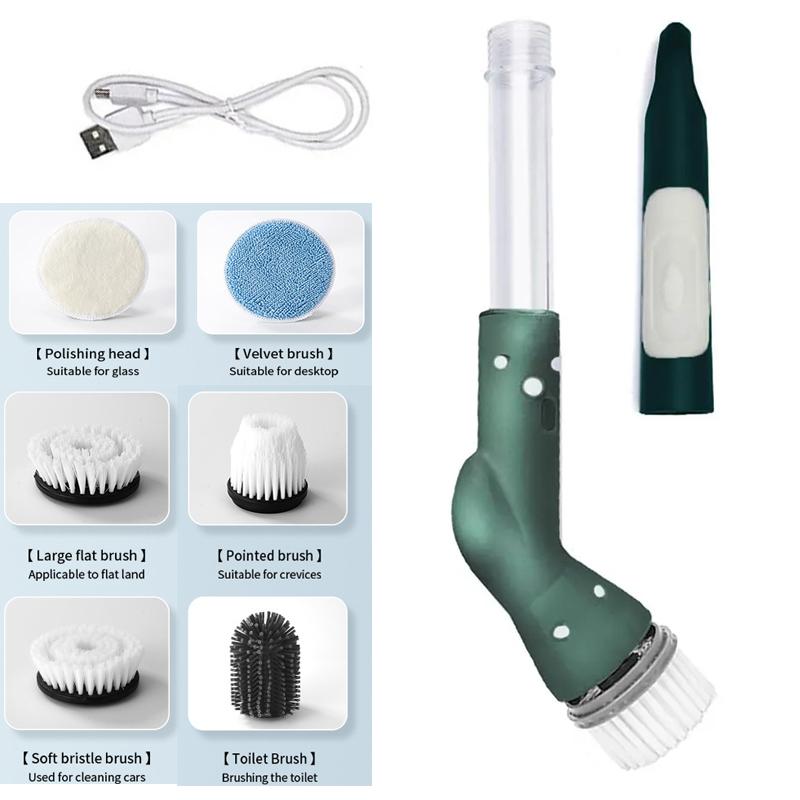 Electric Cleaning Brush Waterproof Cleaner Wireless Charging Clean Bathroom Kitchen Cleaning Tools Set