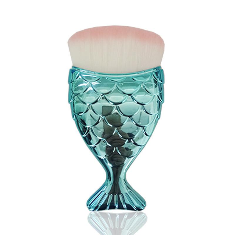 Mermaid Themed Cosmetic Brush Durable Plastic Handle Professional Supplies Home