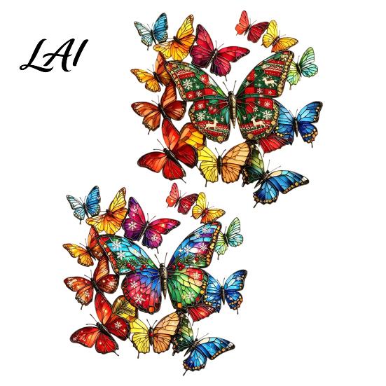 Stained Glass Butterfly Decals Christmas Window Sticker Style Removable Colorful Decal Waterproof Wall Static PVC Sticker for Home Living