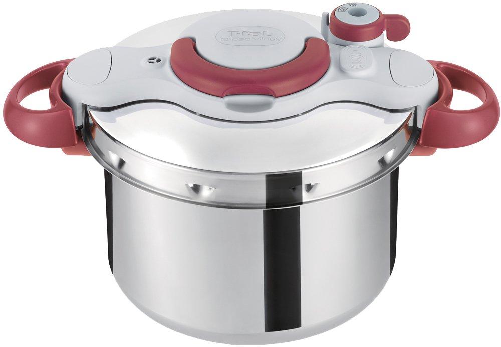 Tefal Pressure Cooker 6L For 4 To 6 People IH Gas Fire Compatible Easy 10 Year Warranty Minute Easy Ruby P4620769 Open/Close "Crypso Red"