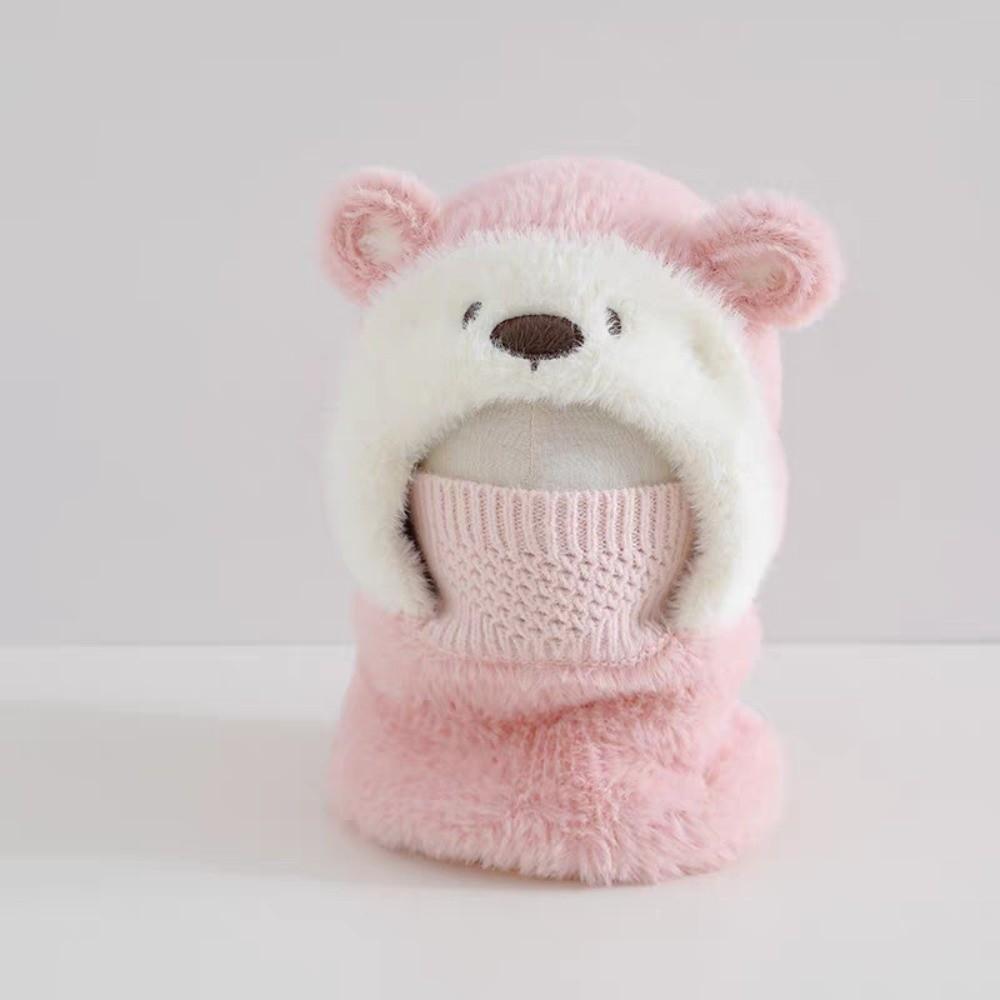 Polyester Integrated Scarf Mask Ear Protection Thick Warm Earflap Hat Outdoor Play