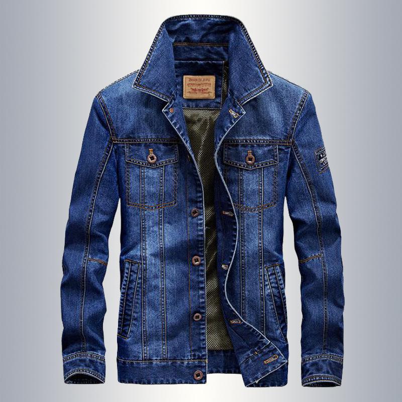 Men's Spring and Autumn Single Layer Denim Jacket Top Short Denim Jacket Loose Plus Size Denim Jacket